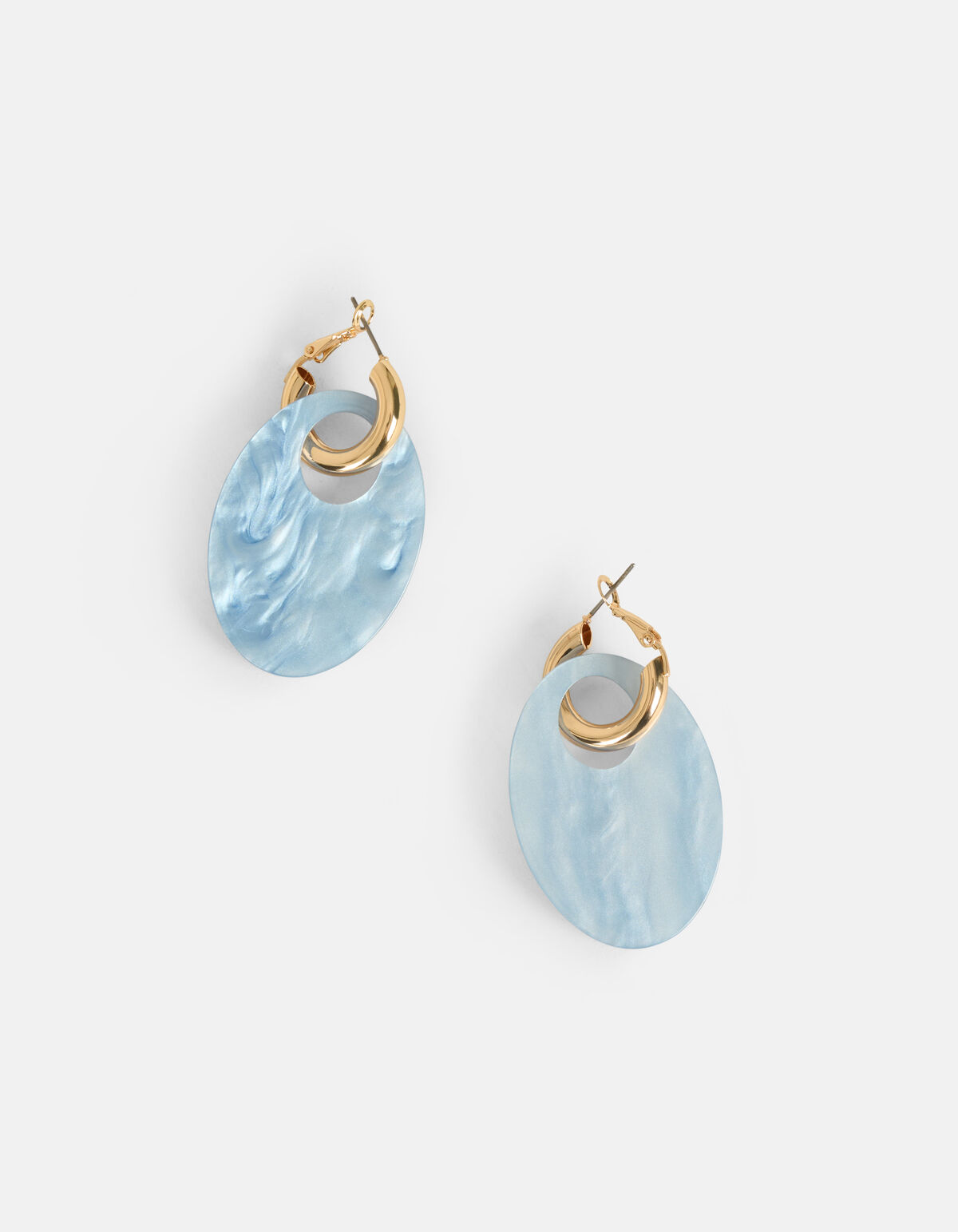 Ovale Oorbellen Lichtblauw SHOEBY ACCESSOIRES