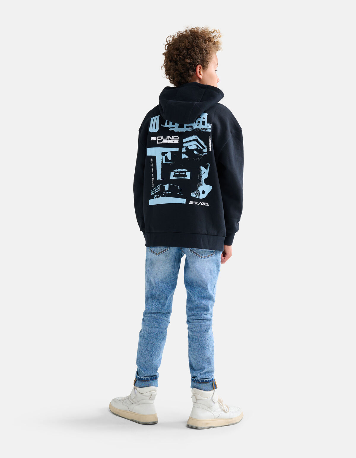 Printed Hoodie Zwart SHOEBY BOYS