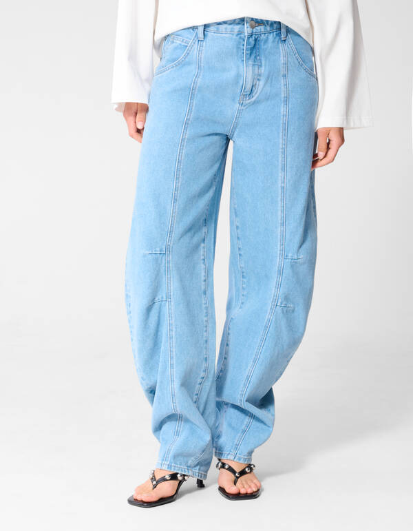 Pleated Baggy Fit Jeans Lichtblauw SHOEBY WOMEN