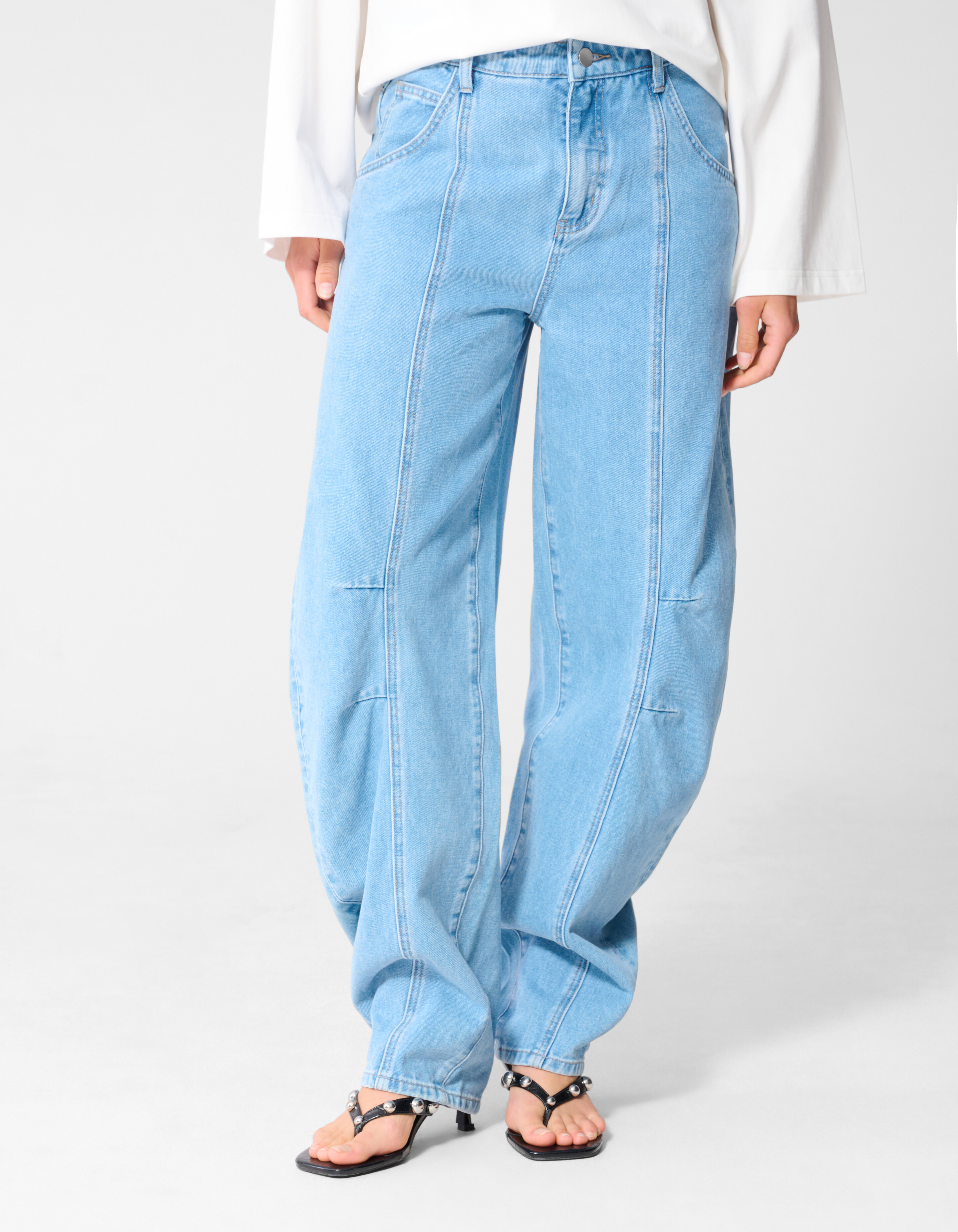 Pleated Baggy Fit Jeans Lichtblauw SHOEBY WOMEN