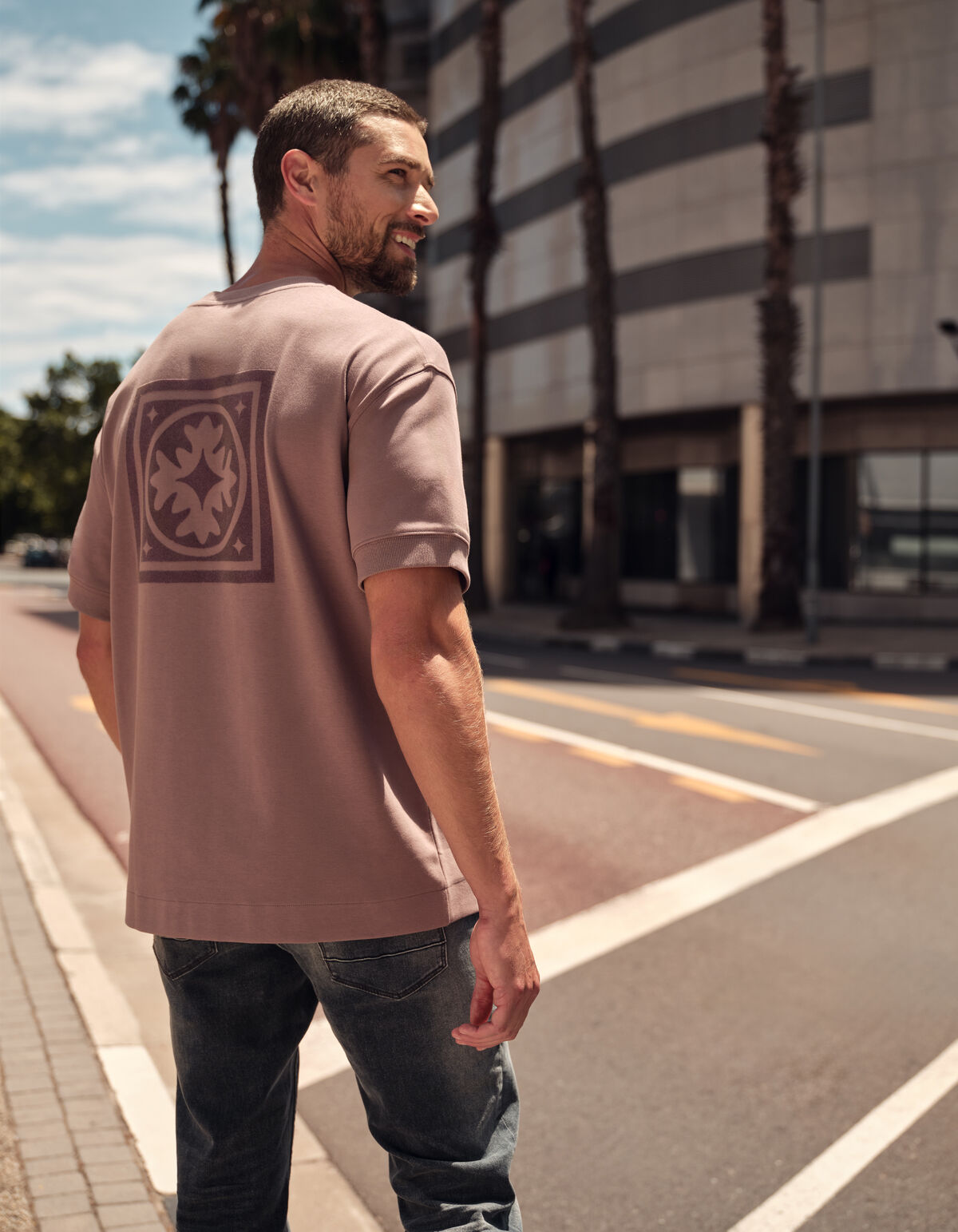 Artwork T-shirt Lichtbruin SHOEBY MEN