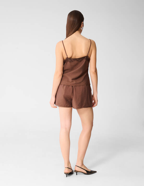 Kanten Twist Singlet Bruin SHOEBY WOMEN