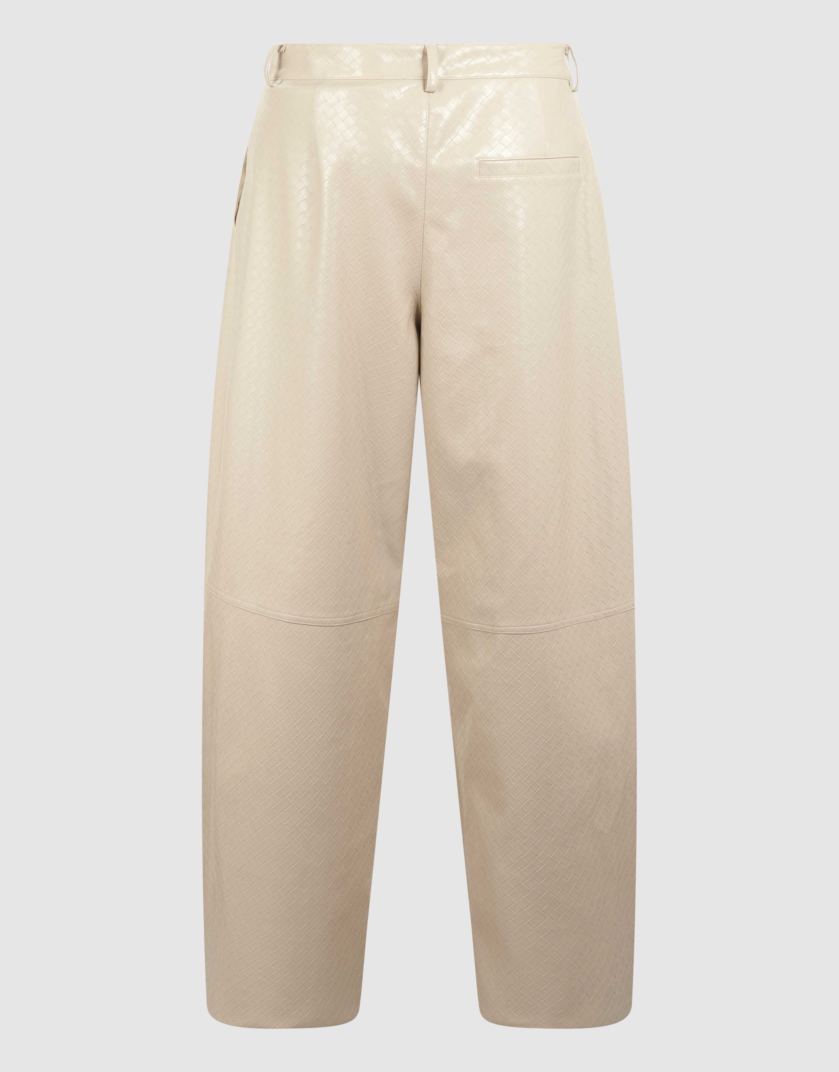 Leren Braided Barrel Fit Broek Gebroken Wit SHOEBY WOMEN