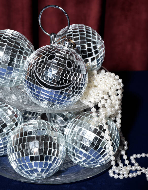 Disco Smiley Kerstbal Zilver By Fred SHOEBY ACCESSOIRES