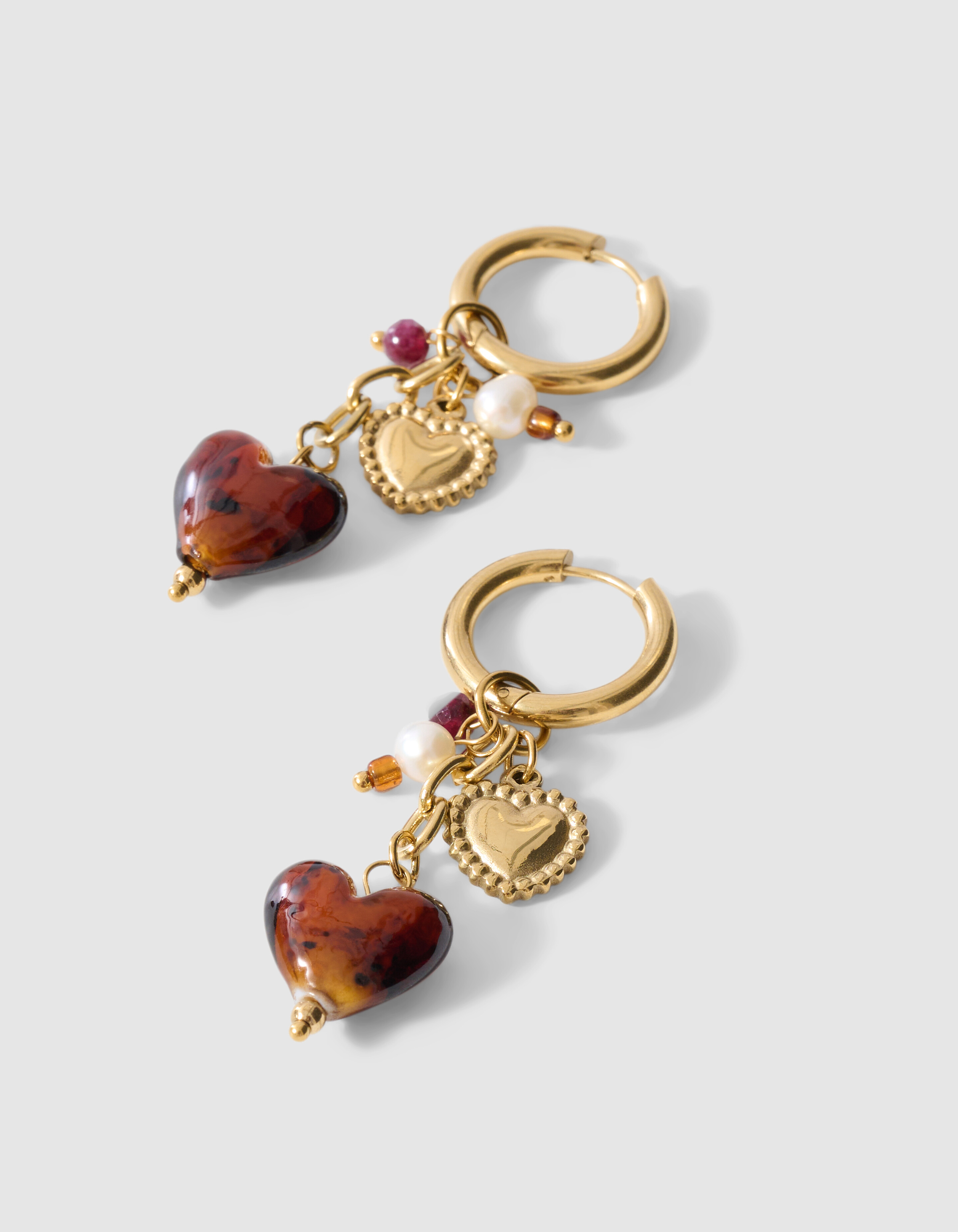 Heart Charm Oorbellen Goud SHOEBY ACCESSOIRES