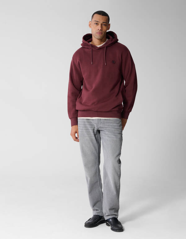 Embroidery Hoodie Donkerrood SHOEBY MEN