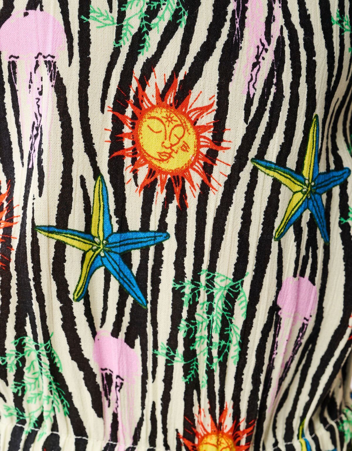 Printed Zebra Jurk Gebroken Wit SHOEBY GIRLS