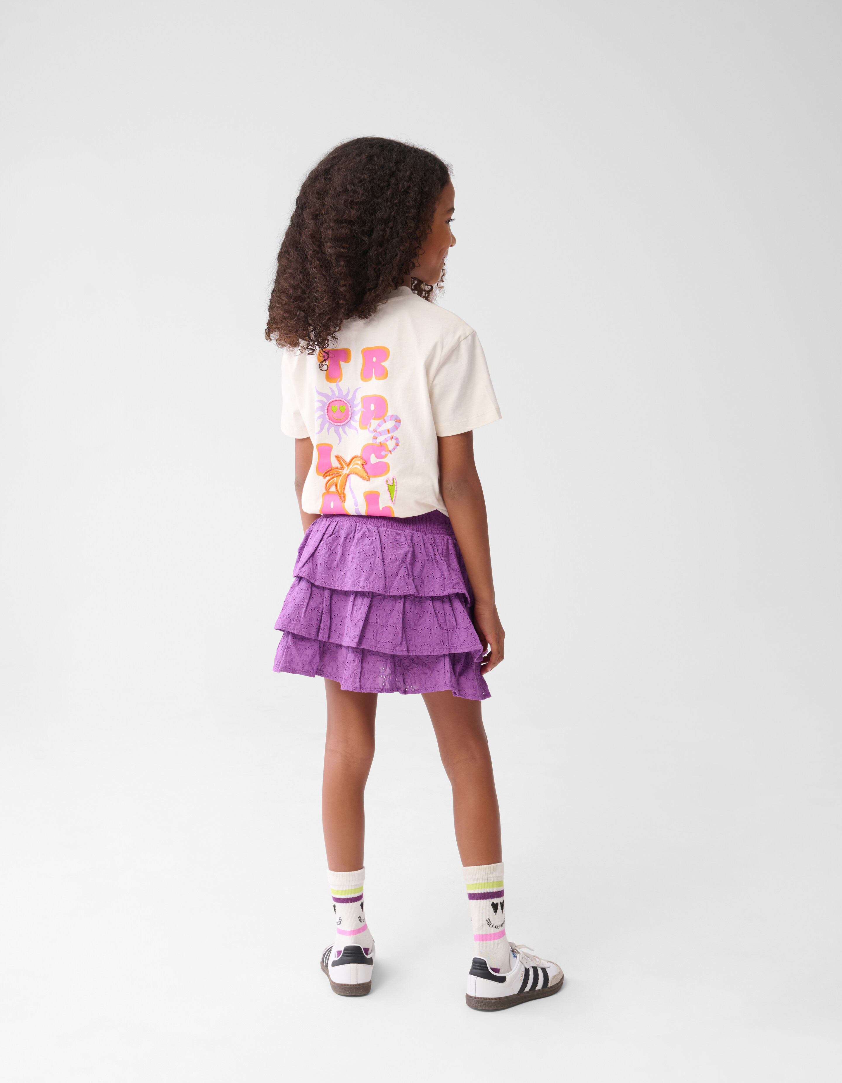 Embroidery Heart Rok Paars By Lizzy SHOEBY GIRLS