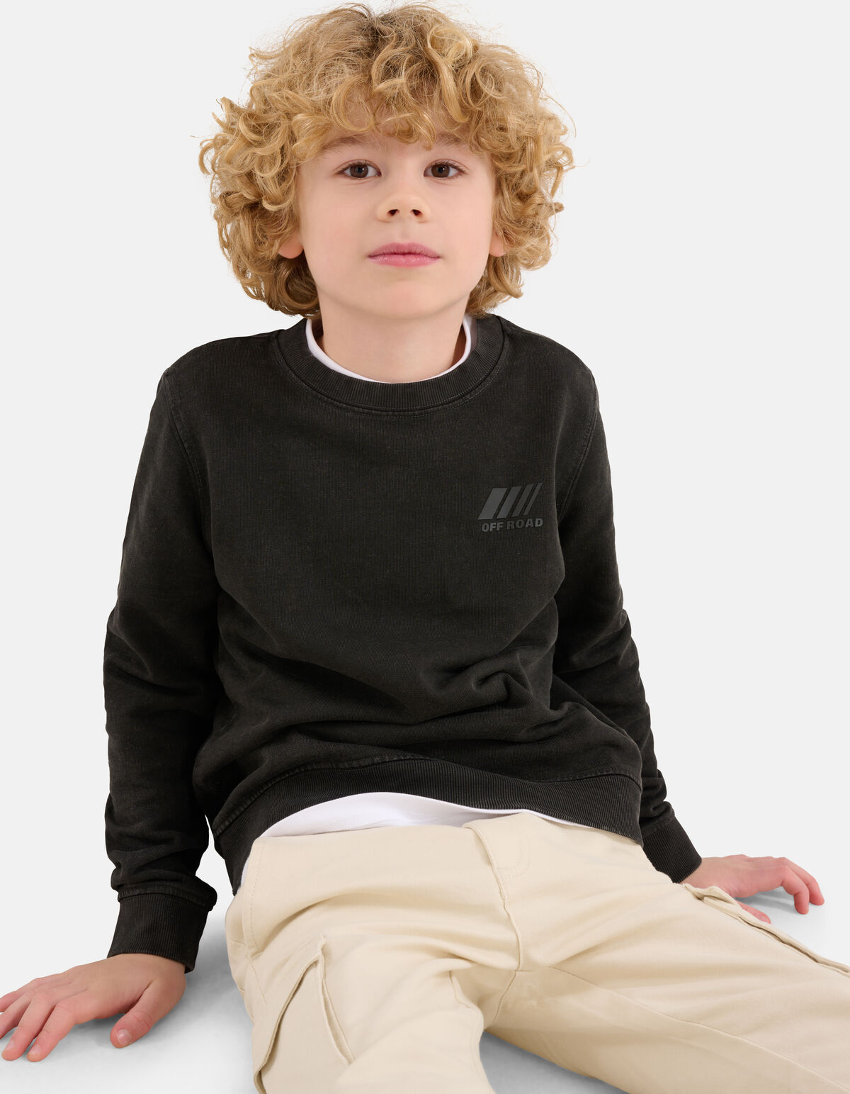 Acid Wash Sweater Donkergrijs SHOEBY BOYS