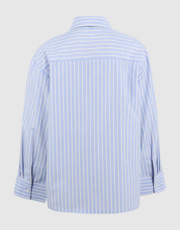 Oversized Fit Poplin Blouse Lichtblauw SHOEBY GIRLS