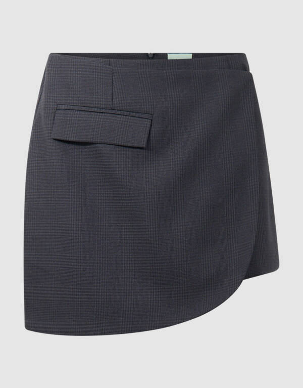 Ruiten Mini Rok Donkergrijs SHOEBY WOMEN