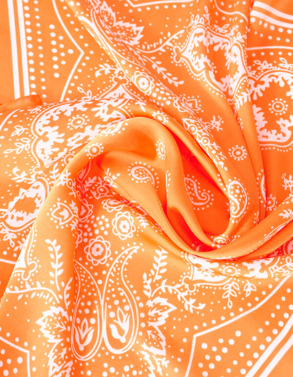 Satijnen Paisley Sjaal Oranje SHOEBY ACCESSOIRES