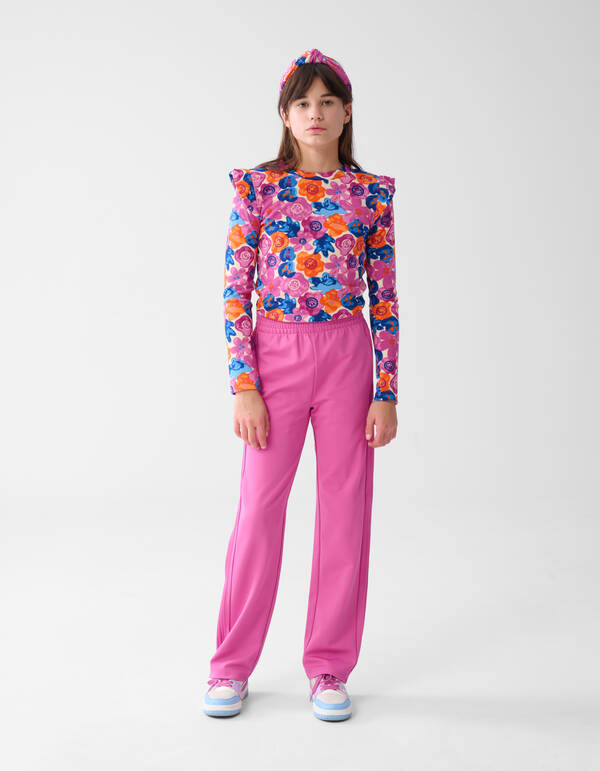 Wide Leg fit Broek Roze SHOEBY GIRLS