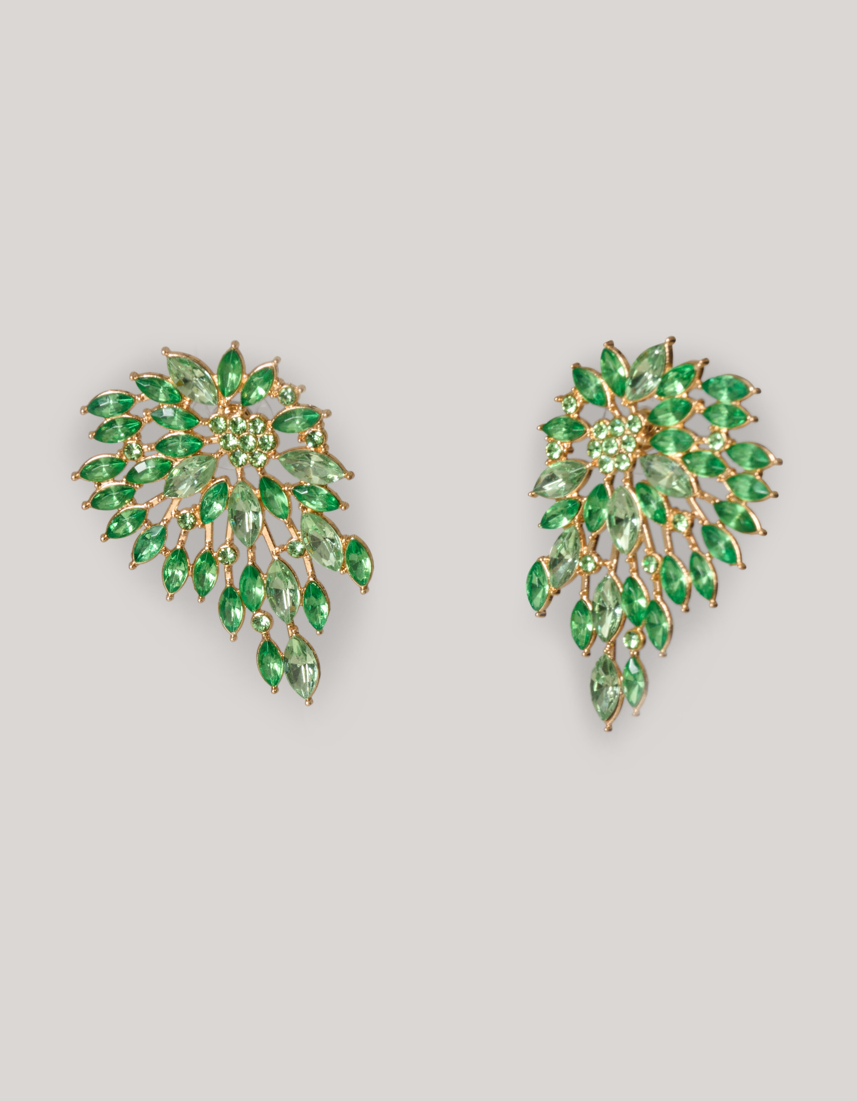 Vintage Strass Oorbellen Groen SHOEBY ACCESSOIRES