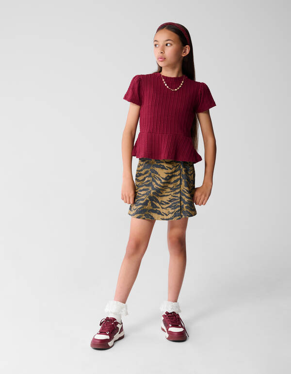 Peplum Top Donkerrood SHOEBY GIRLS