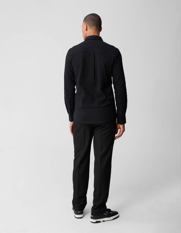 Cube Structuur Overhemd Zwart SHOEBY MEN