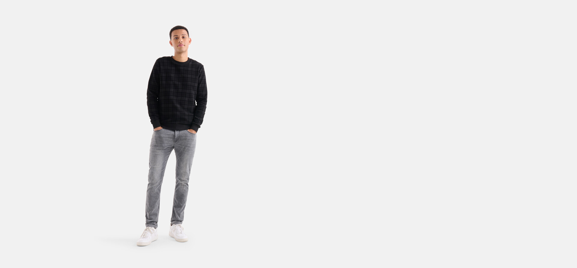 Slim Fit Jog Jeans Lichtgrijs L34 Refill