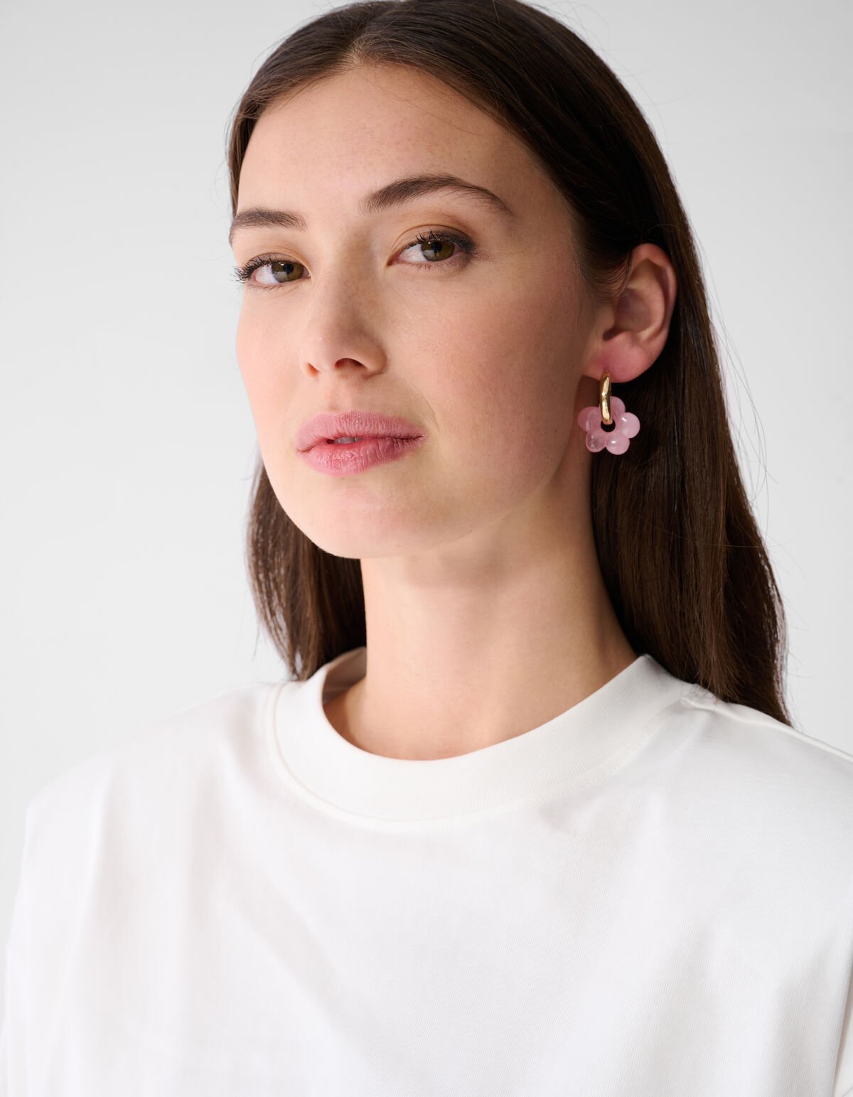 Flower Hoop Oorbellen Lichtroze SHOEBY ACCESSOIRES