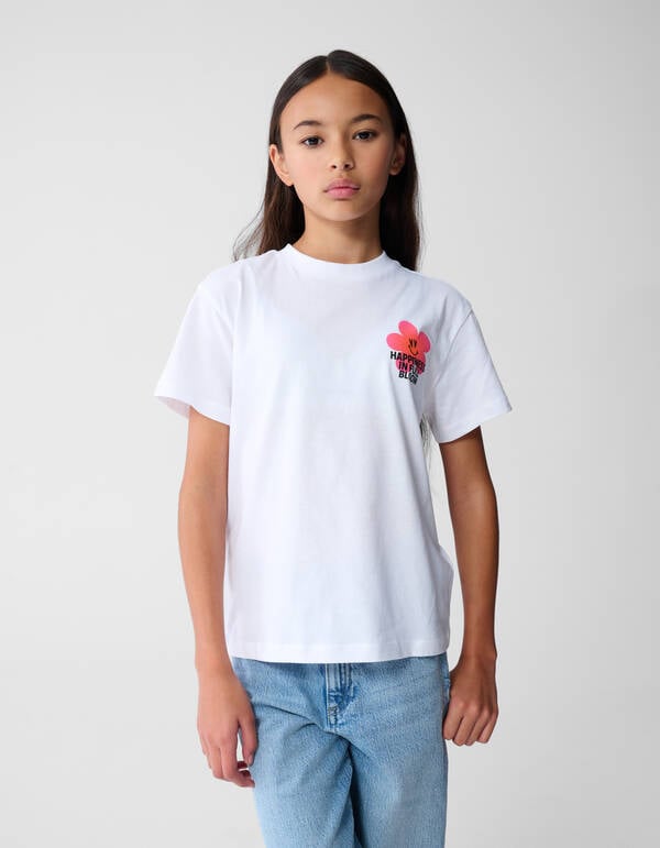 Happiness Artwork T-shirt Wit SHOEBY GIRLS