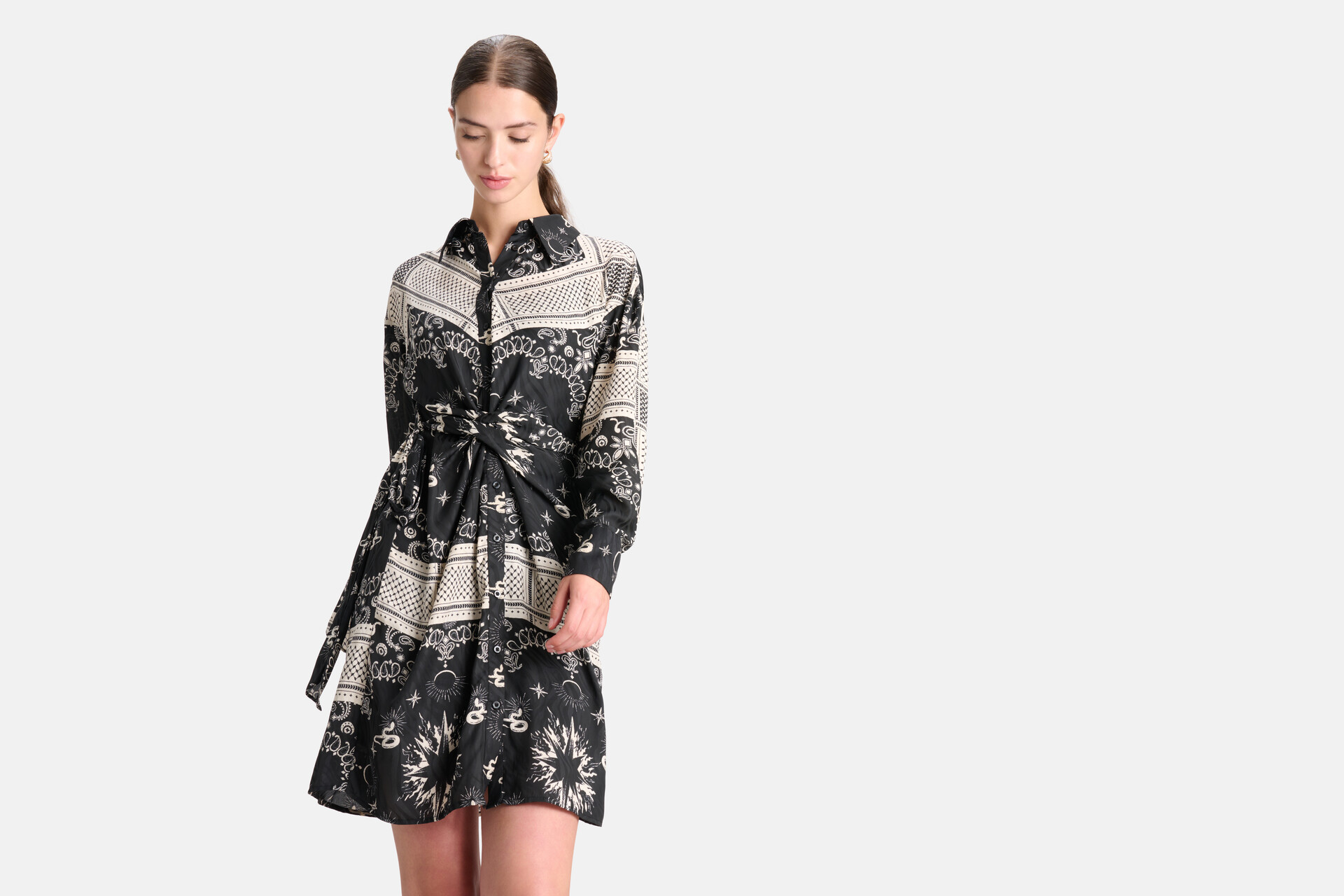 Print Jurk Zwart/Wit SHOEBY WOMEN