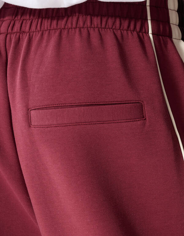 Sporty Tape Wide Leg Fit Broek Donkerrood SHOEBY WOMEN