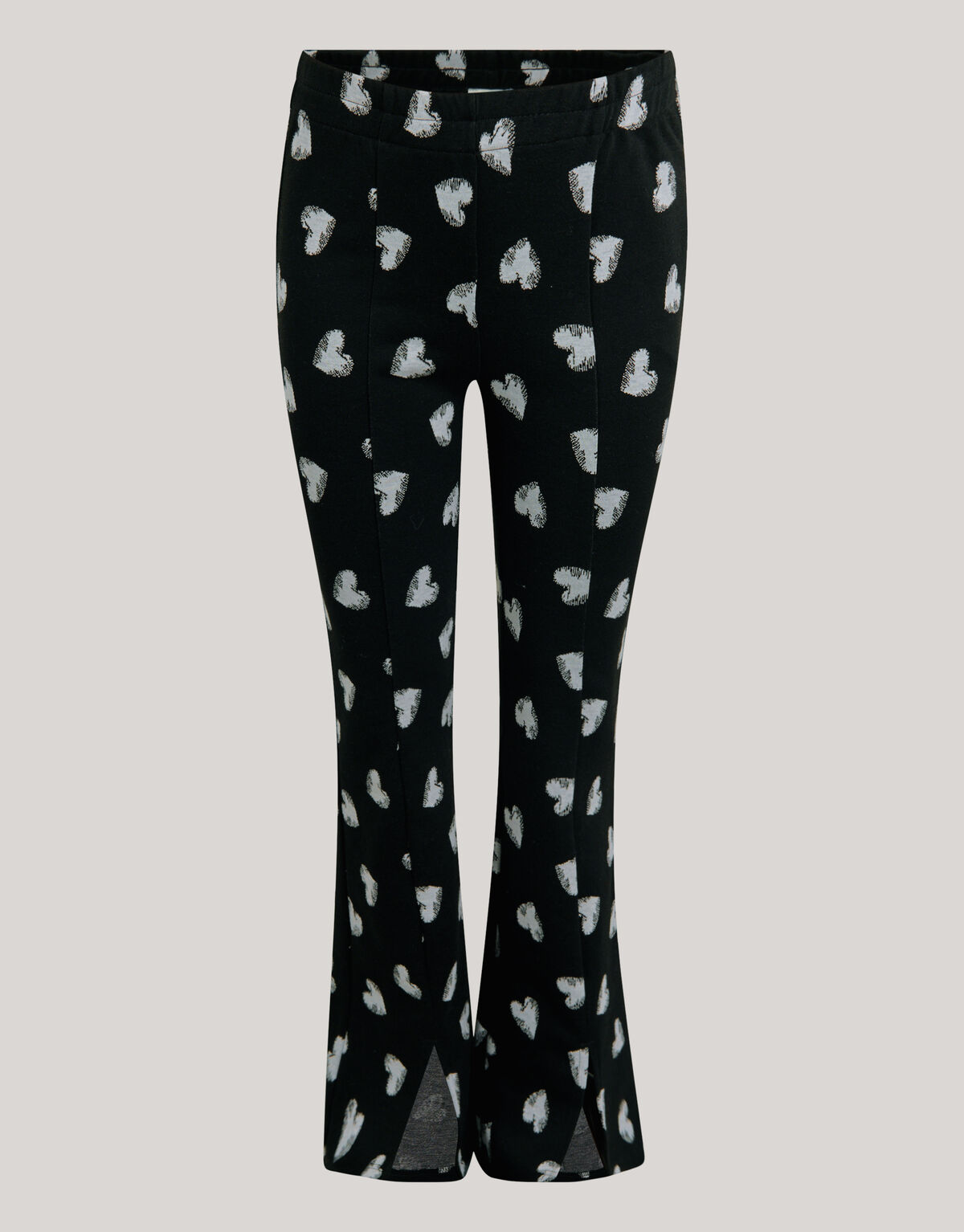 Heart Printed Flared Legging Zwart SHOEBY GIRLS