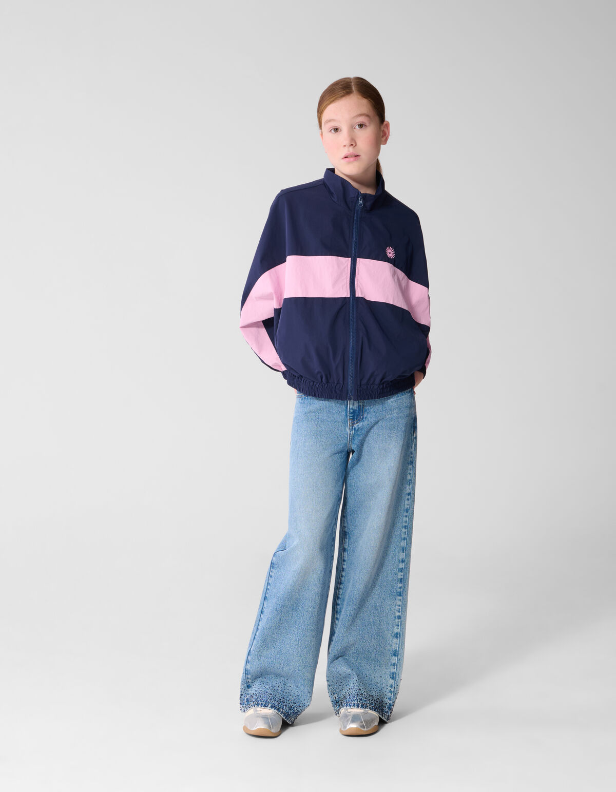Strass Ultra Wide Leg Fit Jeans Blauw SHOEBY GIRLS