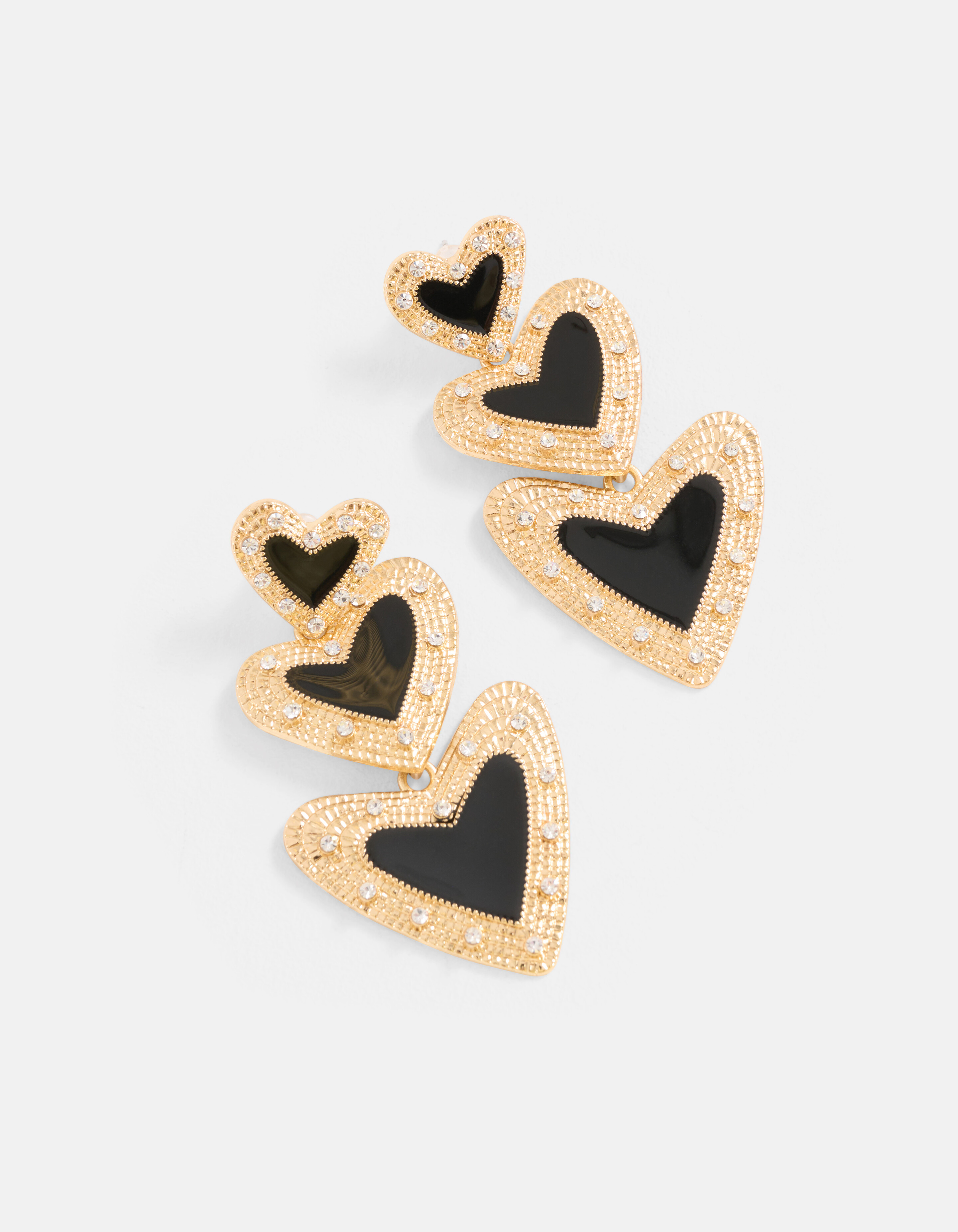 Multi Heart Oorbellen Zwart SHOEBY ACCESSOIRES