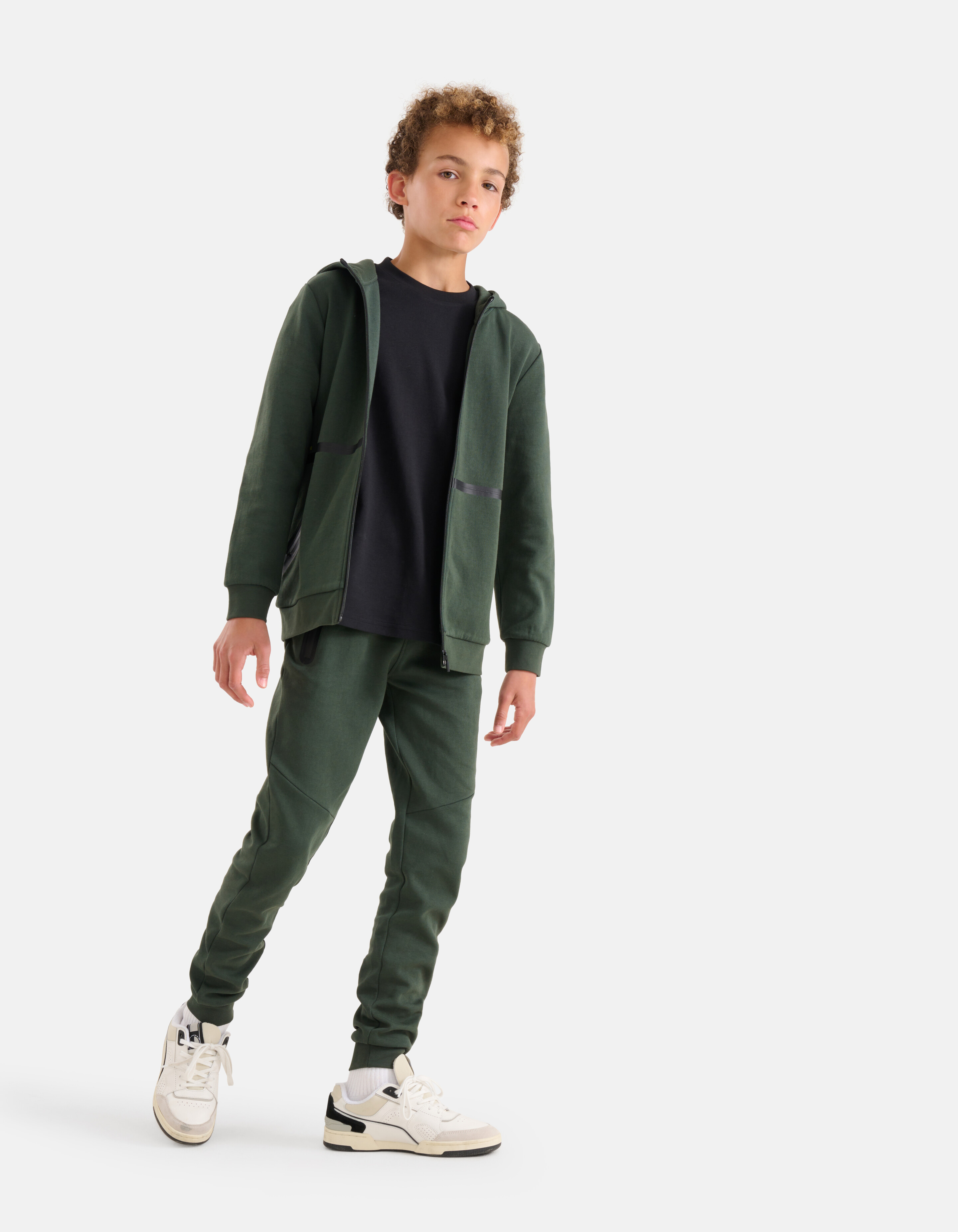 Regular Fit Broek Donkergroen SHOEBY BOYS