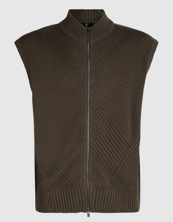 Gebreide Bodywarmer Donkerbruin SHOEBY MEN