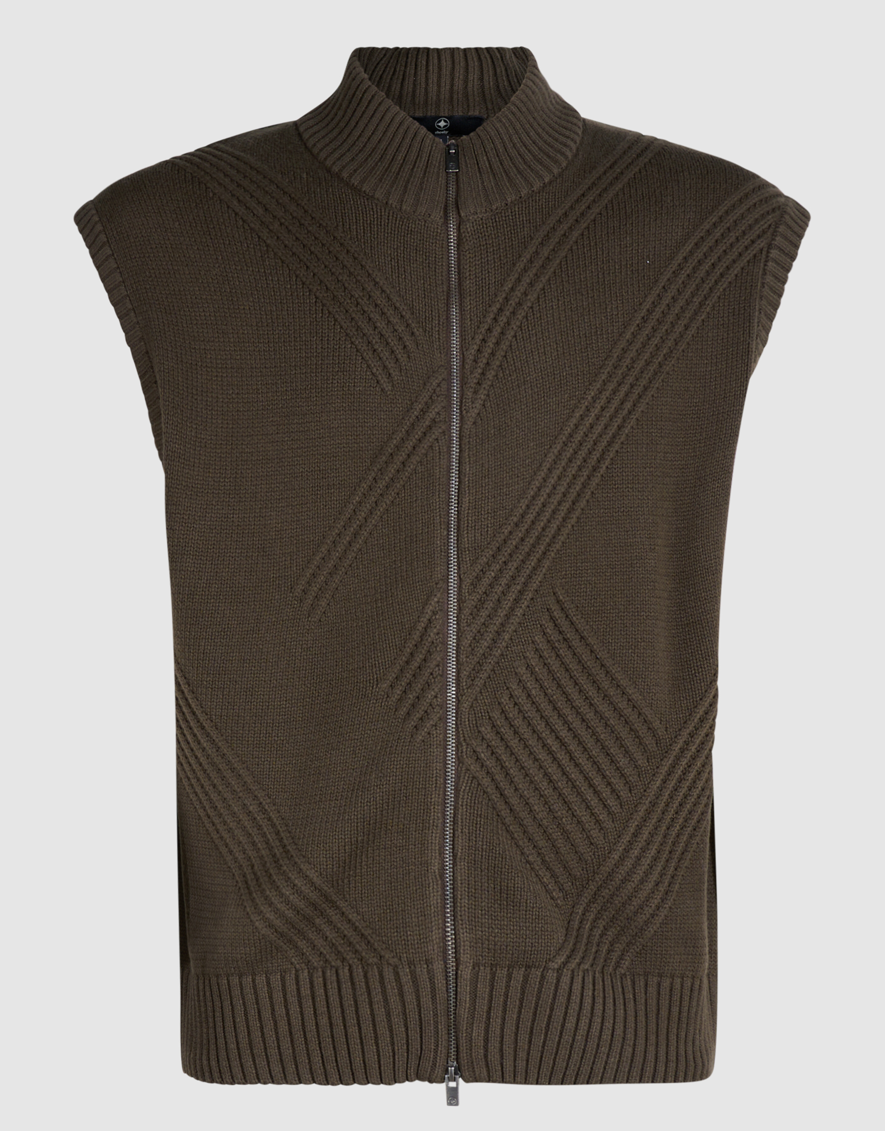 Gebreide Bodywarmer Donkerbruin SHOEBY MEN