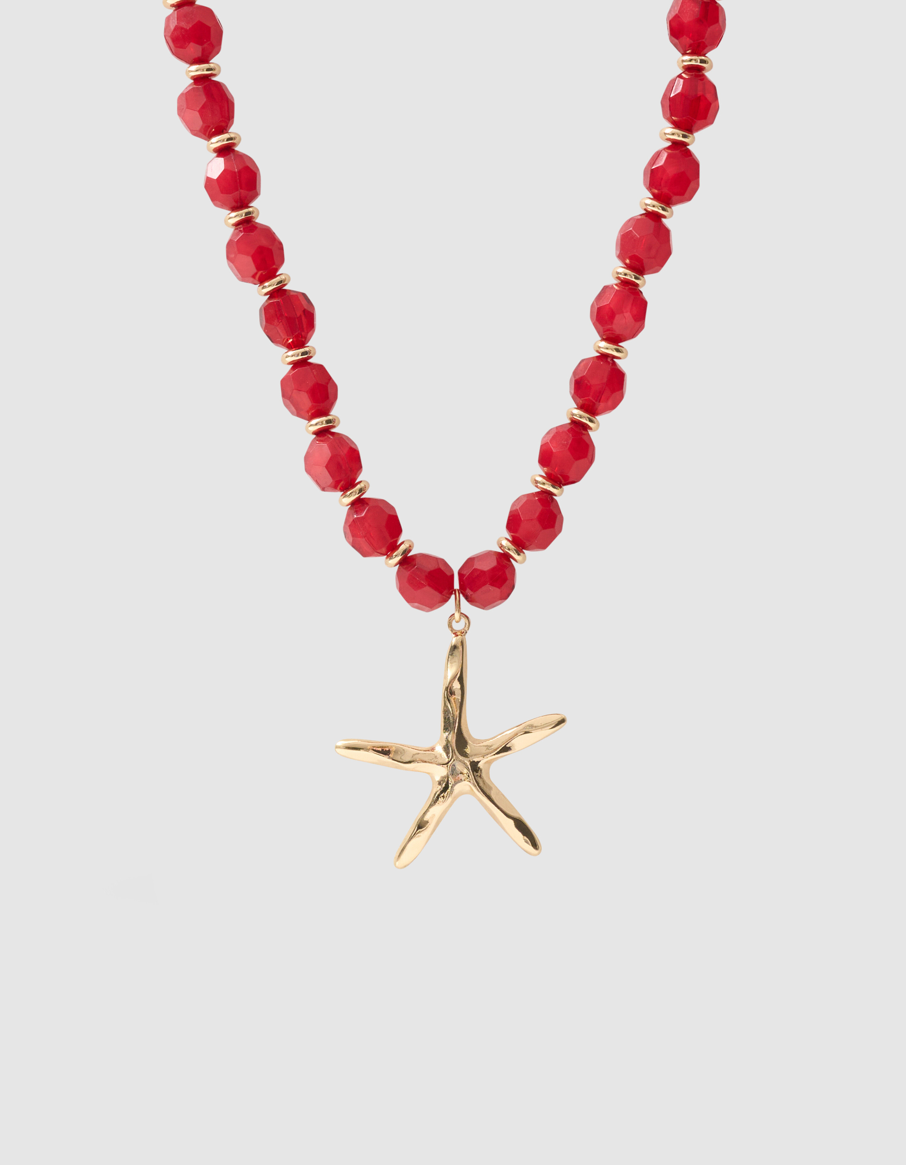 Beaded Starfish Ketting Rood SHOEBY ACCESSOIRES