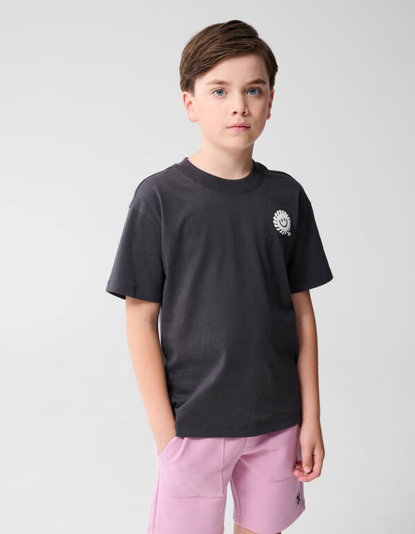 Smiley Sun Artwork T-shirt Donkergrijs SHOEBY BOYS