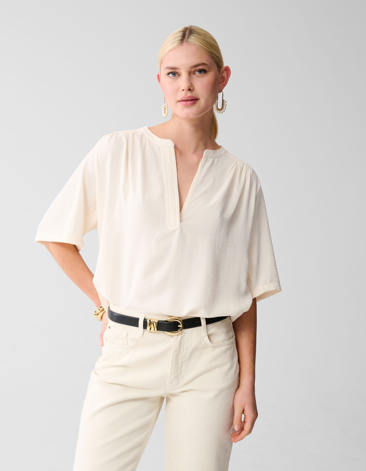 Twist Blouse Gebroken Wit SHOEBY WOMEN