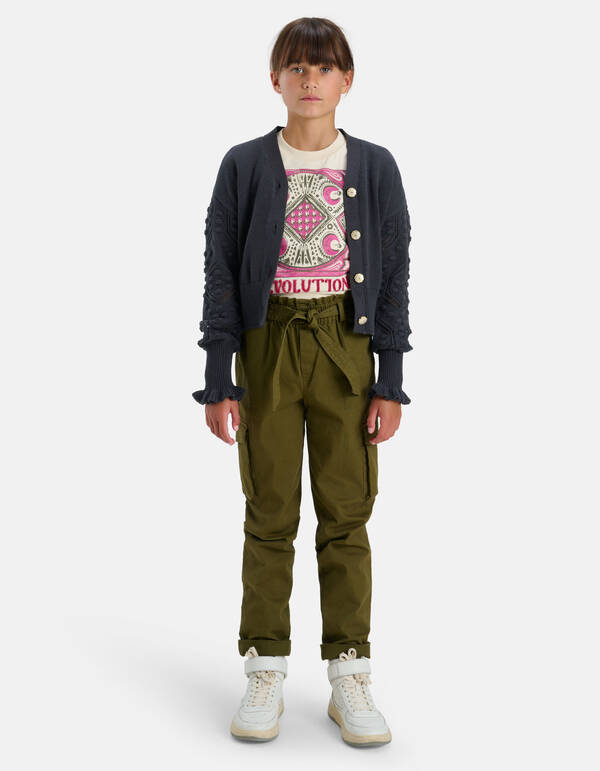Katoenen Vest Donkergrijs SHOEBY GIRLS