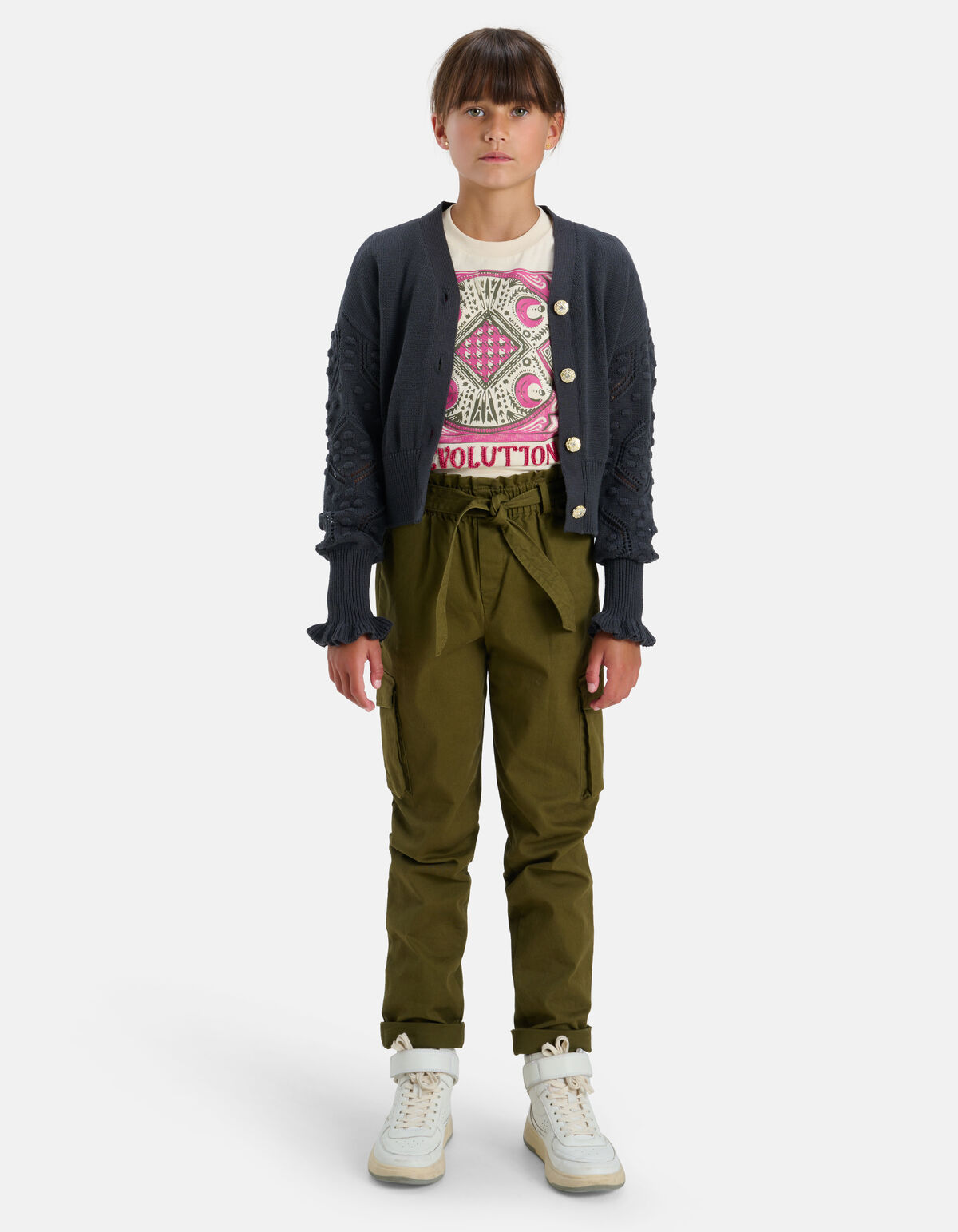 Katoenen Vest Donkergrijs SHOEBY GIRLS
