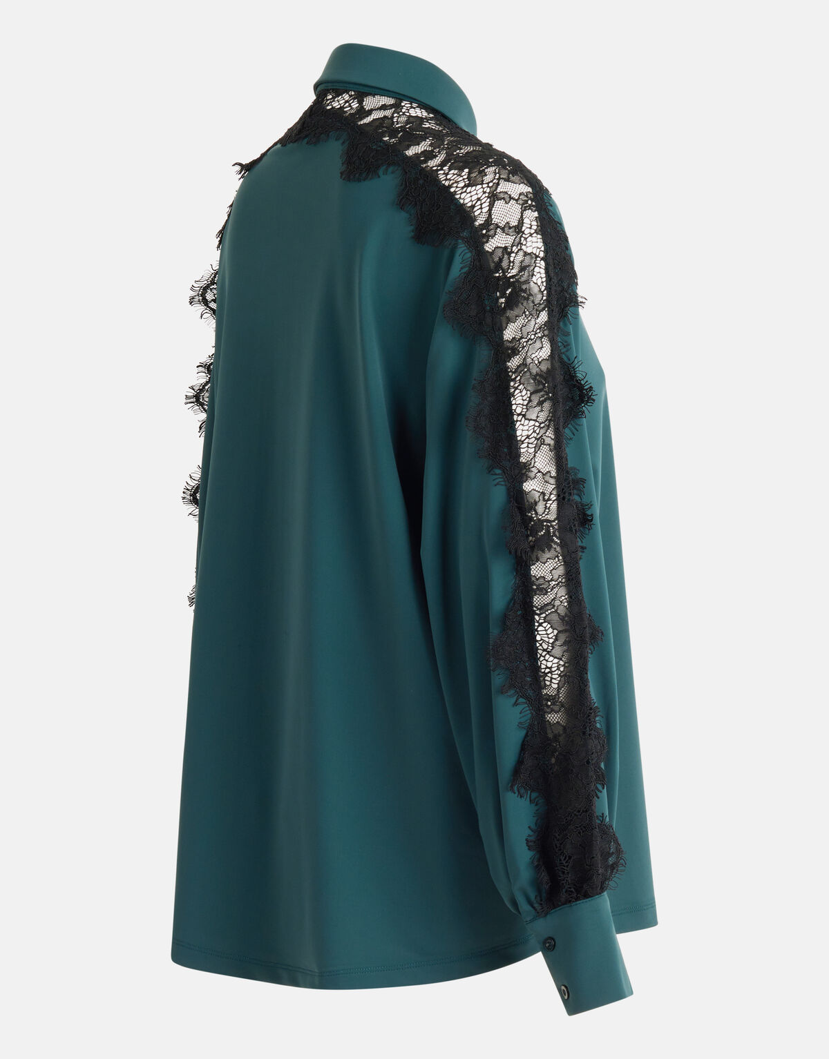 Kanten Travel Blouse Donkergroen SHOEBY WOMEN