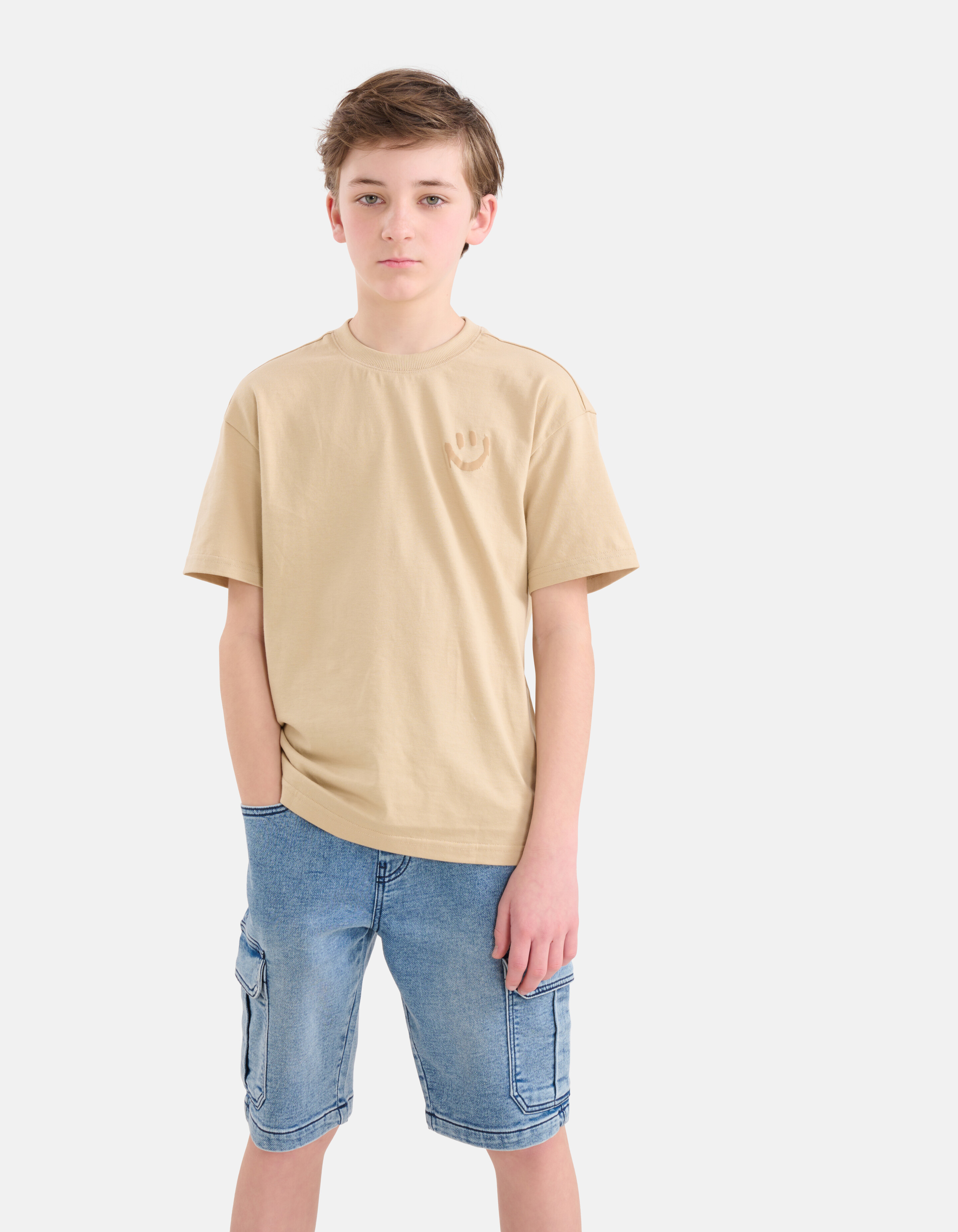 Smiley Artwork T-shirt Beige SHOEBY BOYS