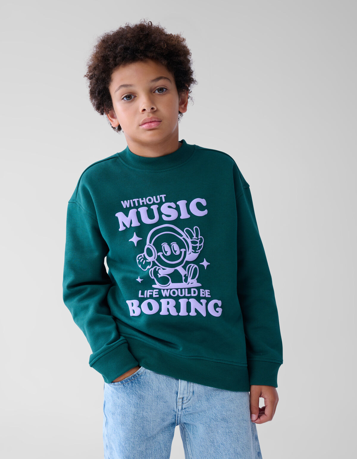 Artwork Sweater Donkergroen SHOEBY BOYS