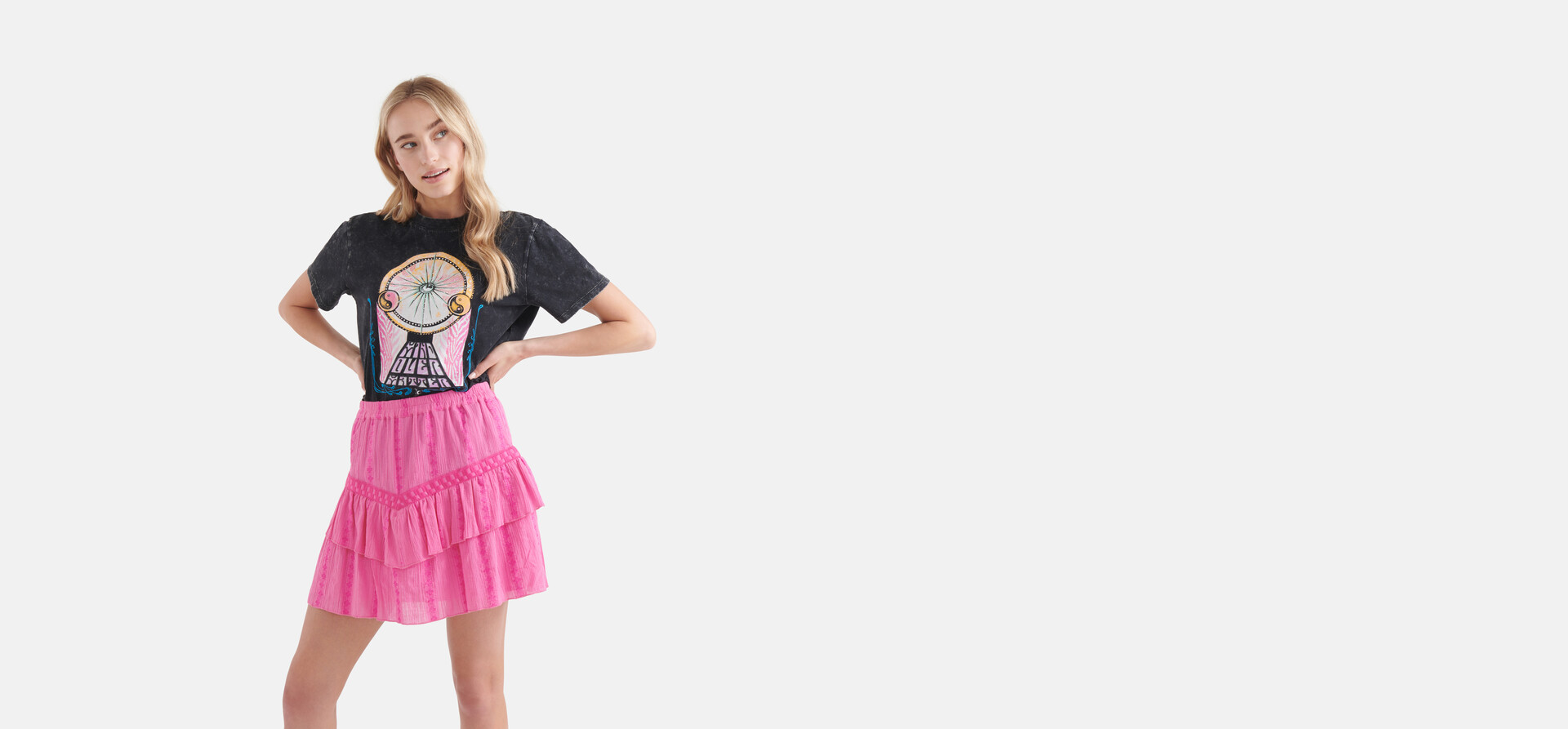 Tape Detail Rok Roze By Nicolette SHOEBY WOMEN