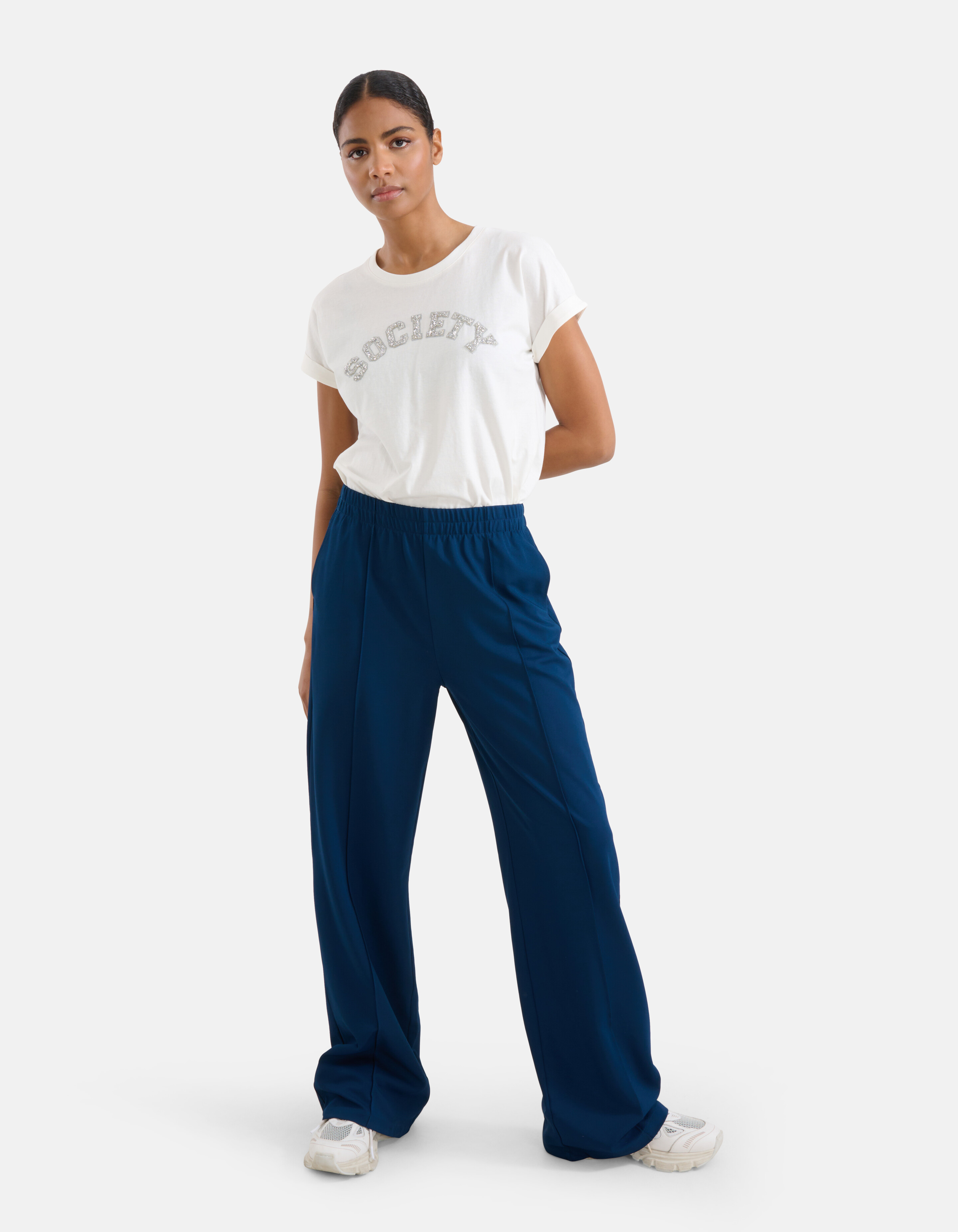 Basic Wide Leg Broek Blauw SHOEBY WOMEN