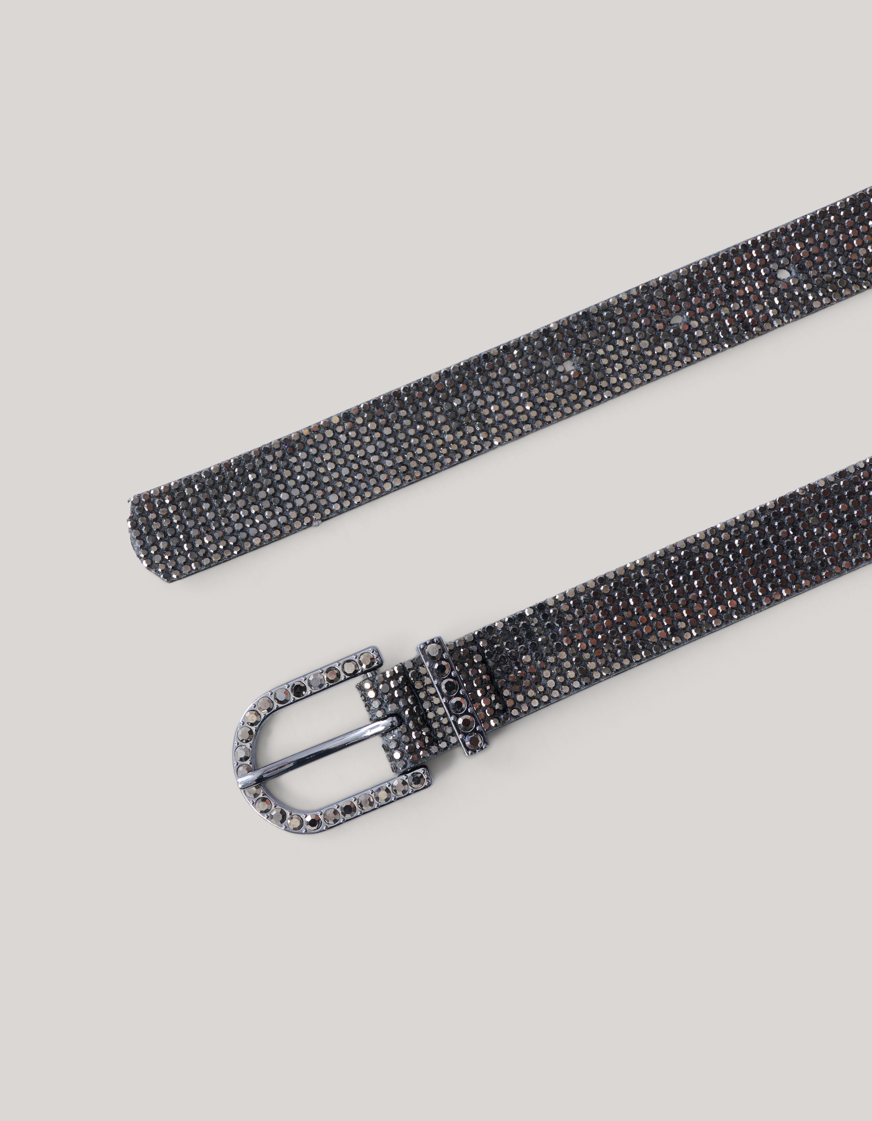 Strass Riem Donkergrijs SHOEBY ACCESSOIRES