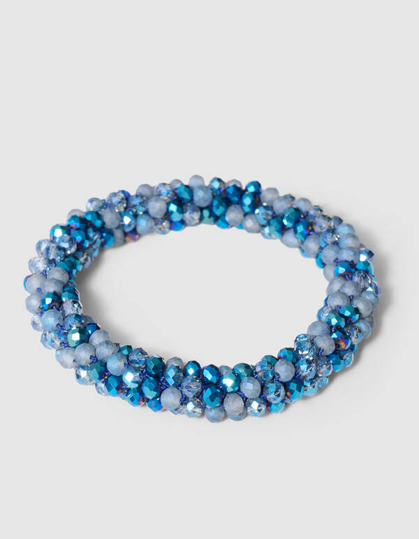 Beaded Haarelastiek Blauw SHOEBY ACCESSOIRES