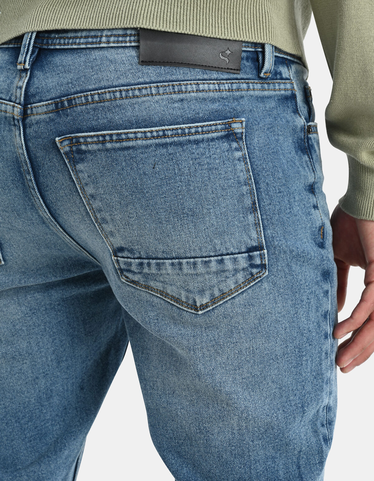 Repaired Tapered Jeans Mediumstone L32 SHOEBY MEN