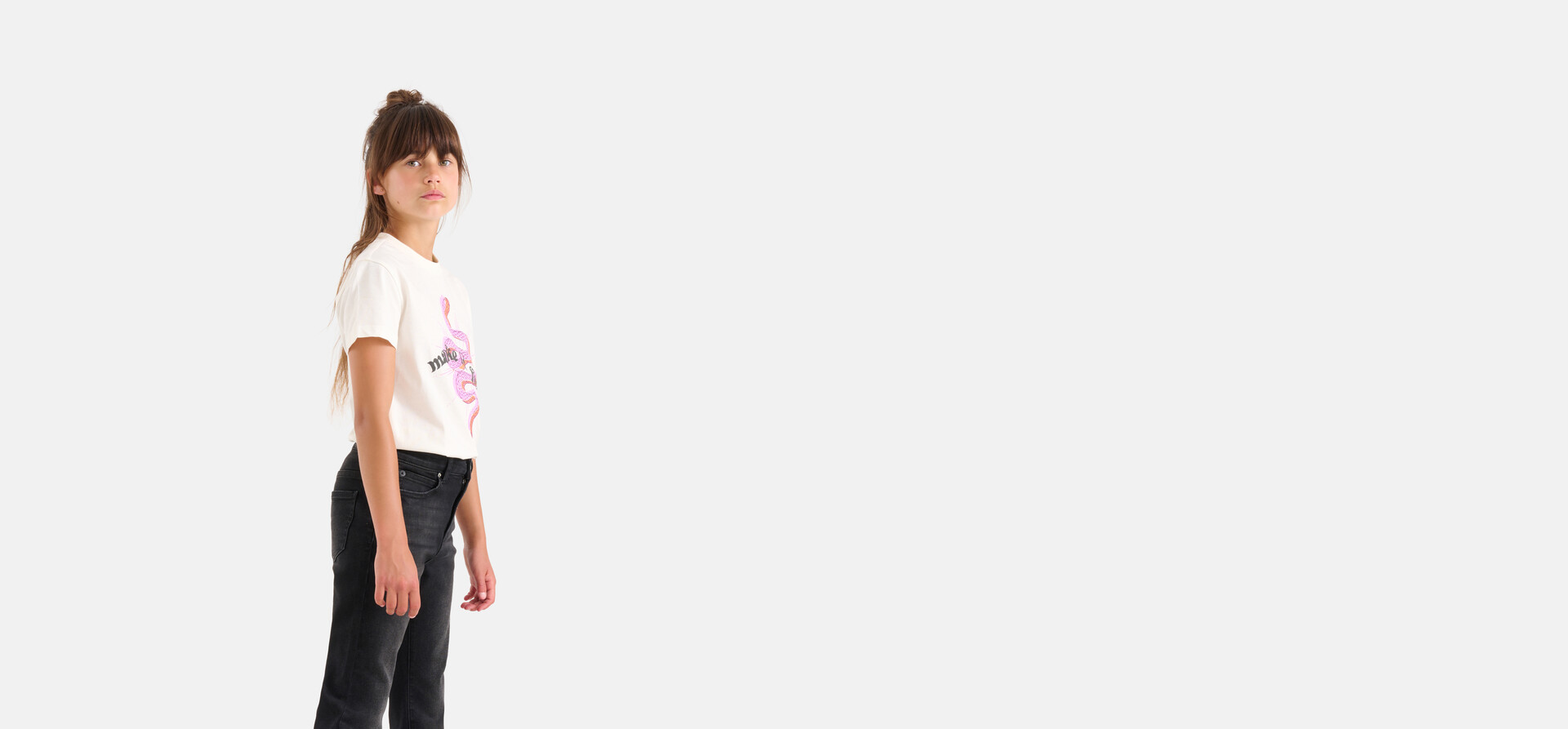 Funky Artwork T-shirt Gebroken Wit SHOEBY GIRLS