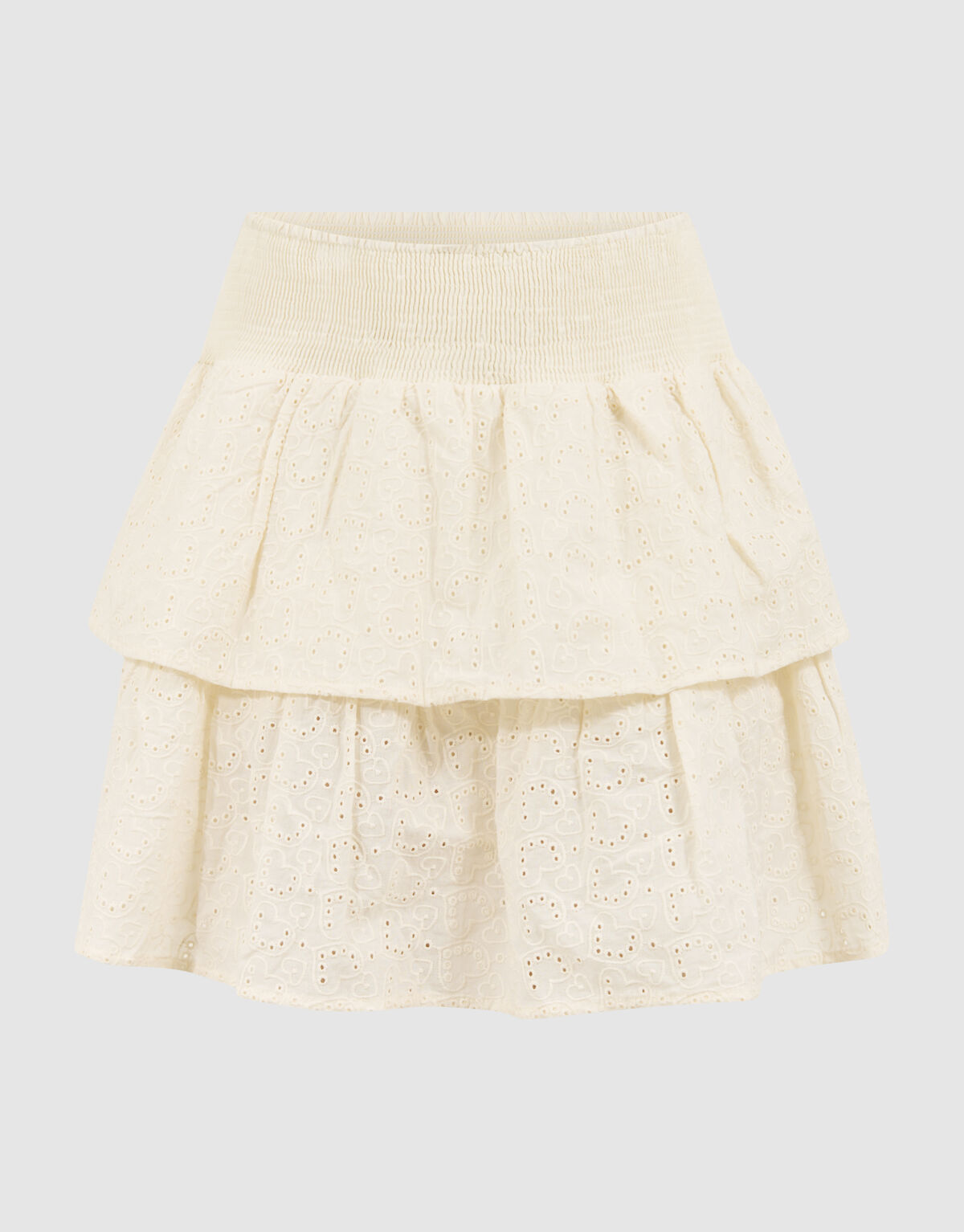 Embroidery Ruffle Rok Gebroken Wit SHOEBY GIRLS