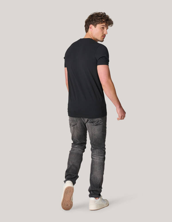 Basis V-hals T-shirt Zwart SHOEBY MEN