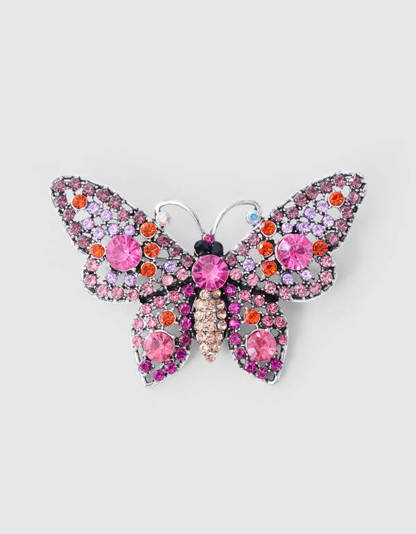 Strass Butterfly Broche Roze SHOEBY ACCESSOIRES
