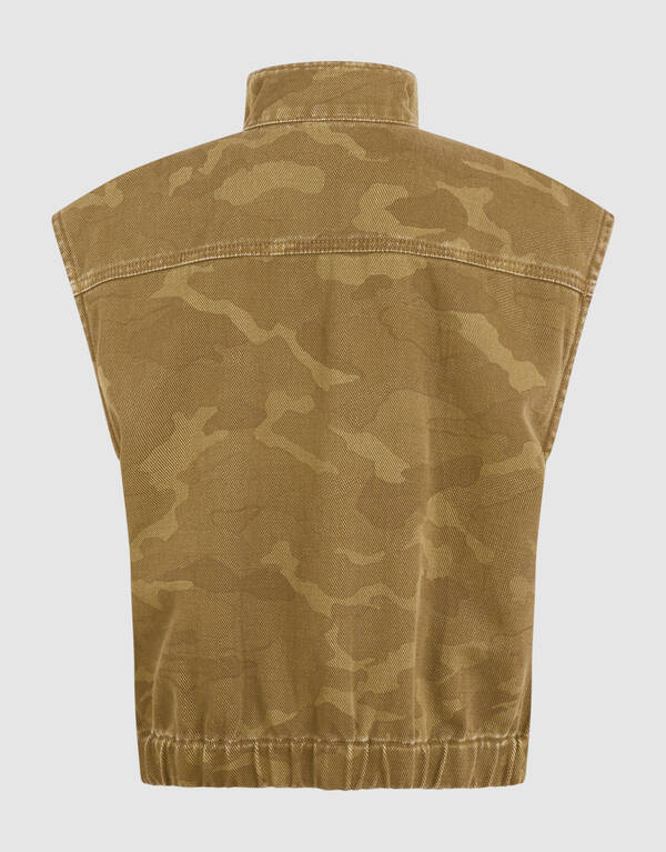 Camo Studded Gilet Groen SHOEBY GIRLS