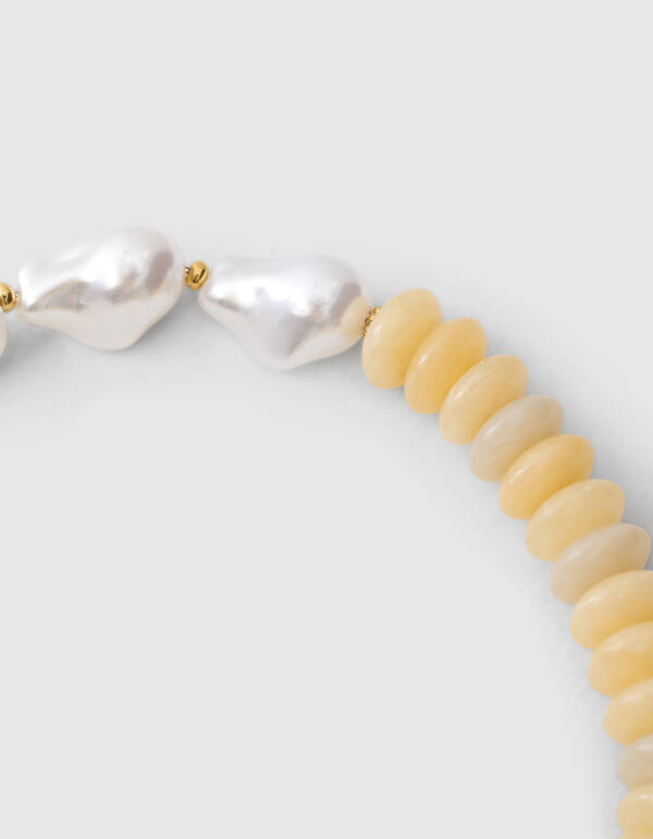 Pearl Stone Ketting Lichtgeel SHOEBY ACCESSOIRES